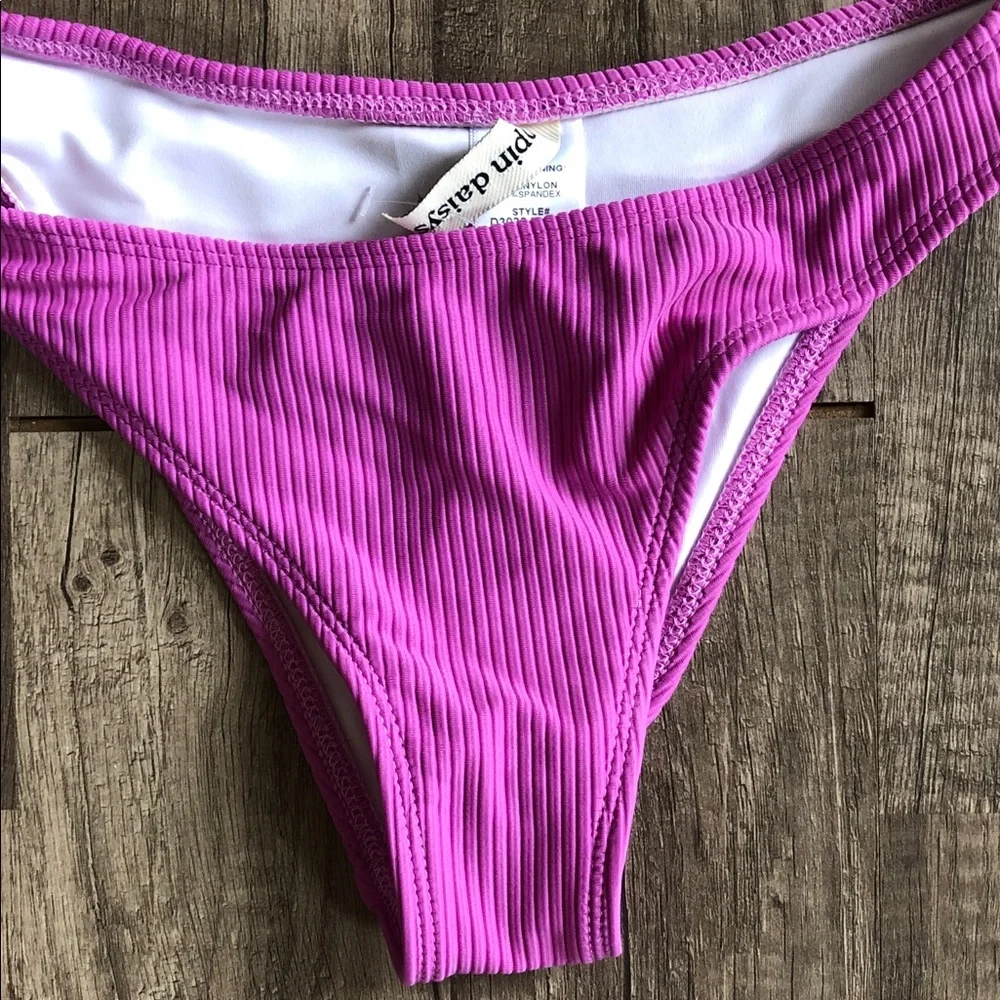 Dippin Daisy’s Nocturnal Ribbed Swim Bottom Vivid Violet XS NEW